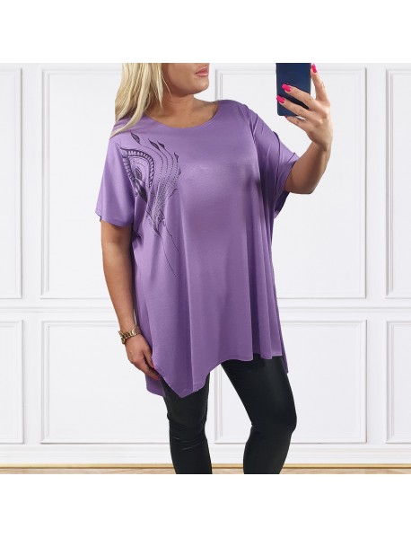 ESMIRA OVERSIZE - FIALOVÁ DÁMSKA TUNIKA / BLÚZKA PRE MOLETKY